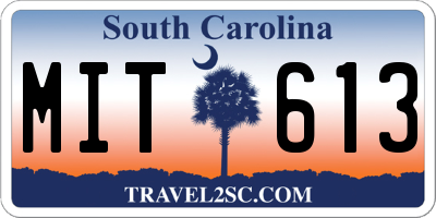 SC license plate MIT613