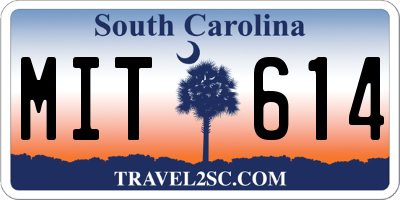 SC license plate MIT614