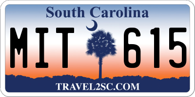 SC license plate MIT615