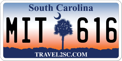 SC license plate MIT616