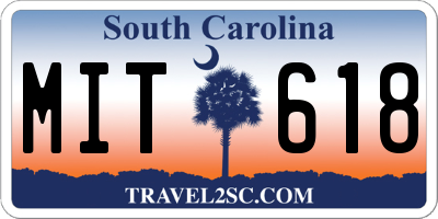 SC license plate MIT618