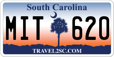 SC license plate MIT620