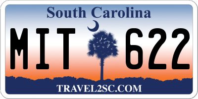 SC license plate MIT622