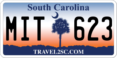 SC license plate MIT623