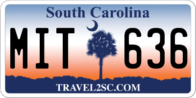 SC license plate MIT636