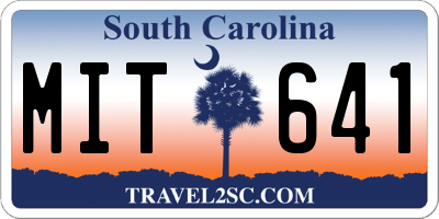 SC license plate MIT641