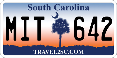 SC license plate MIT642