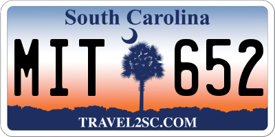 SC license plate MIT652