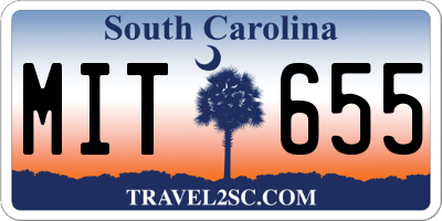 SC license plate MIT655