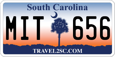 SC license plate MIT656