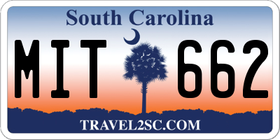 SC license plate MIT662