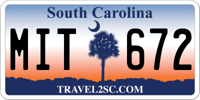 SC license plate MIT672