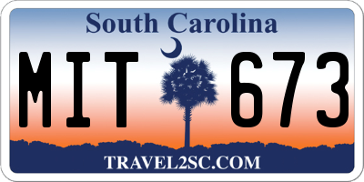 SC license plate MIT673