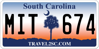 SC license plate MIT674