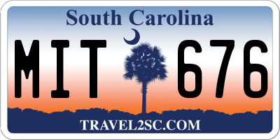 SC license plate MIT676
