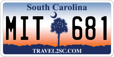 SC license plate MIT681