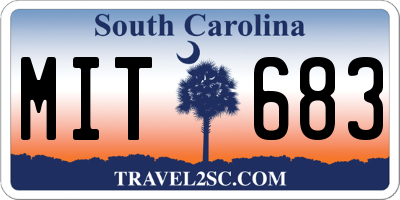 SC license plate MIT683