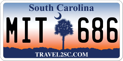 SC license plate MIT686