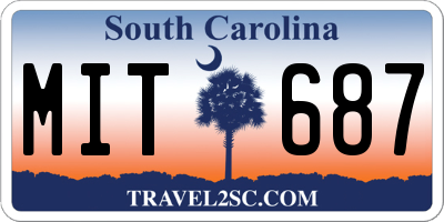 SC license plate MIT687
