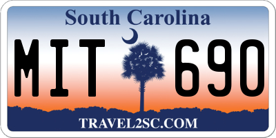 SC license plate MIT690