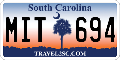 SC license plate MIT694
