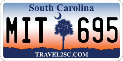 SC license plate MIT695