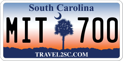 SC license plate MIT700