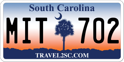 SC license plate MIT702
