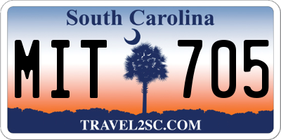 SC license plate MIT705