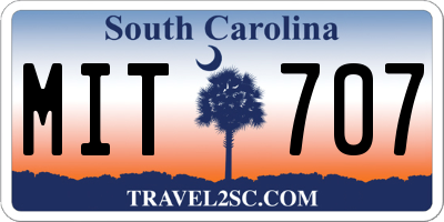 SC license plate MIT707