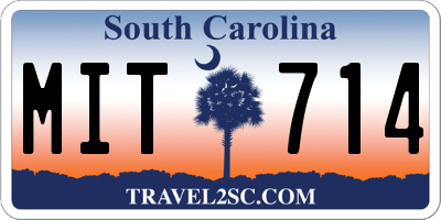 SC license plate MIT714