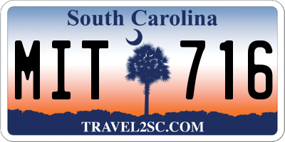 SC license plate MIT716
