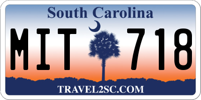 SC license plate MIT718