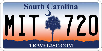SC license plate MIT720