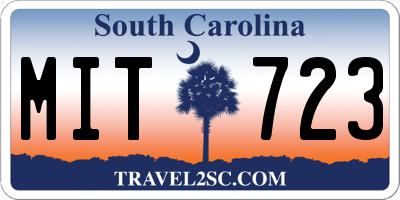 SC license plate MIT723