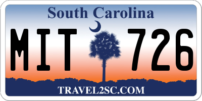 SC license plate MIT726