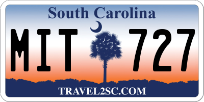 SC license plate MIT727