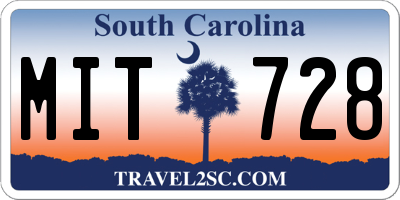 SC license plate MIT728