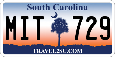 SC license plate MIT729