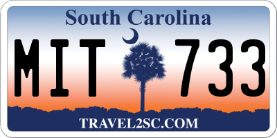 SC license plate MIT733