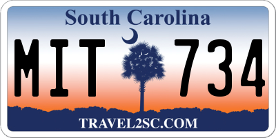 SC license plate MIT734