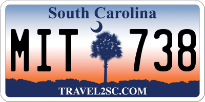 SC license plate MIT738