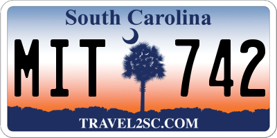 SC license plate MIT742