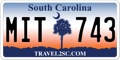 SC license plate MIT743