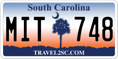 SC license plate MIT748