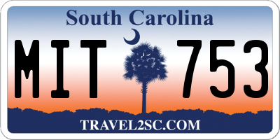 SC license plate MIT753