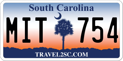 SC license plate MIT754