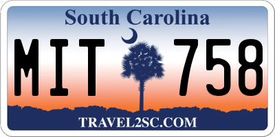SC license plate MIT758