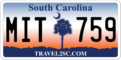 SC license plate MIT759
