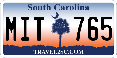 SC license plate MIT765